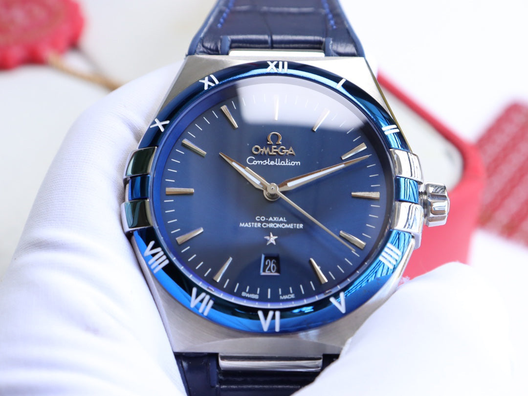 Omega Constellation series automatic winding watch, diameter 41 mm.